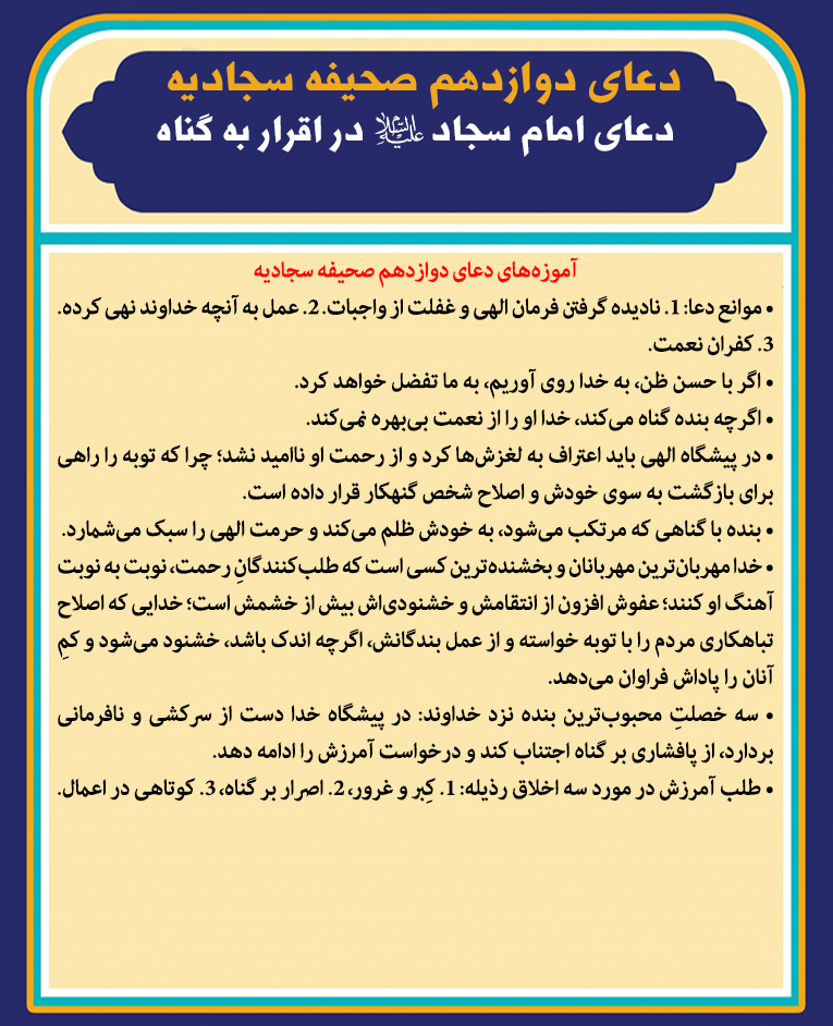 دعاى امام سجاد علیه السلام در اقرار به گناه